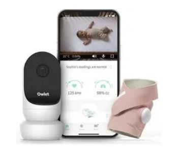 Niania elektroniczna OWLET Cam 2 & Smart Sock 3 Monitor Oddechu Różowy