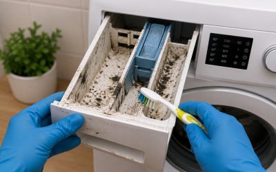 Jak wyczyścić szufladę na detergent, gdy jest pokryta pleśnią?
