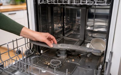 Dlaczego ramię spryskujące zmywarki się nie obraca?